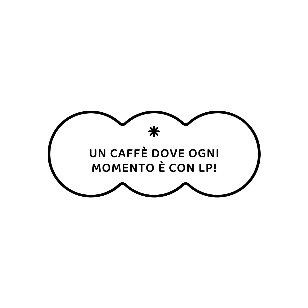 Carino e pulito merce caffè in una forma di nuvola e lo stile di combinazione di testo