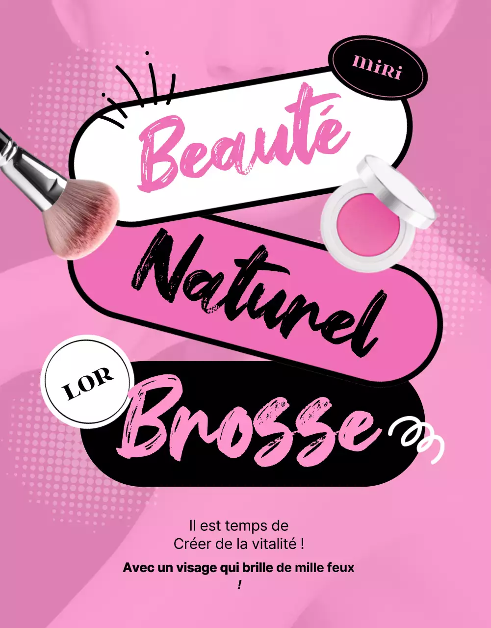 Promouvoir des brosses kitsch sur un fond rose