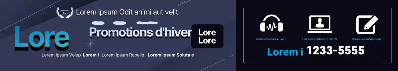 Lettrage bleu marine en forme d'icône Annonce de cours d'école surlignée