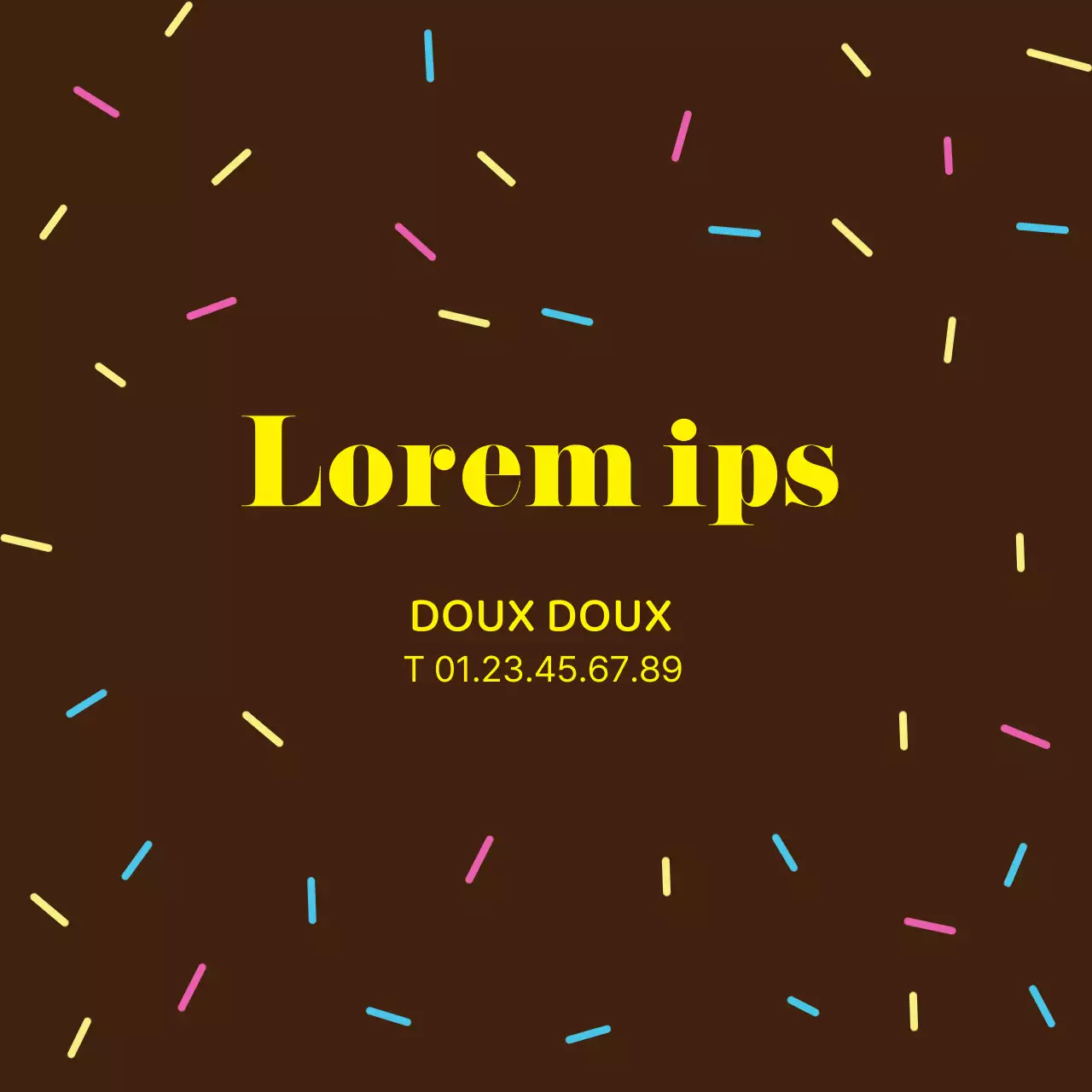 Etiquette de boulangerie illustrée en chocolat brun