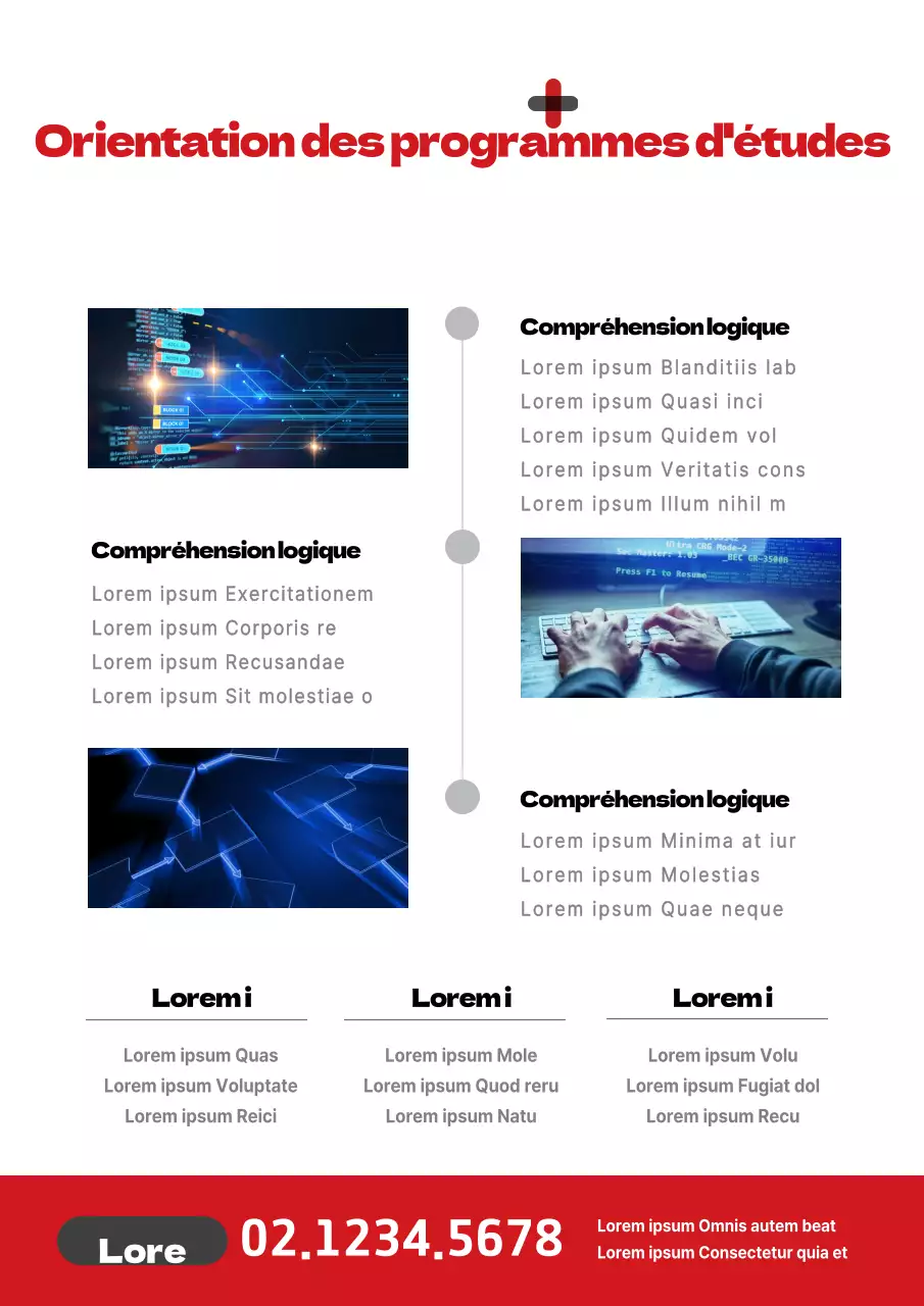 Flyer simple rouge et blanc pour une école de programmation