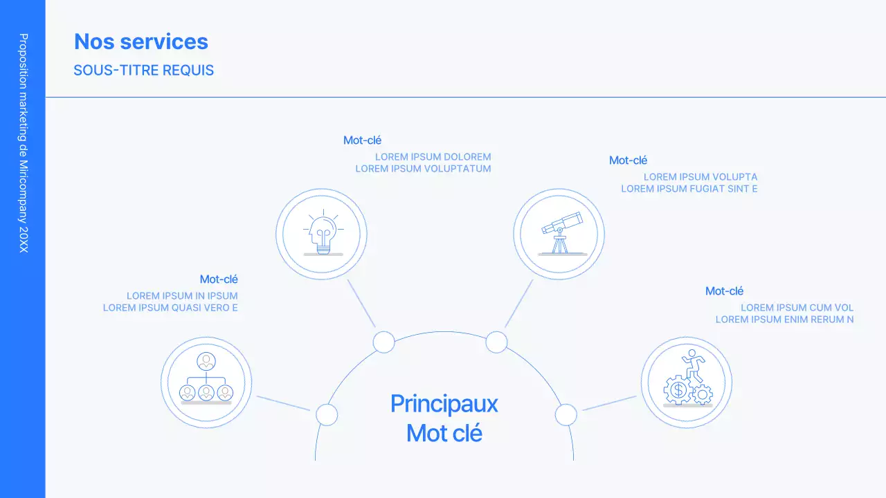 Kit de concept d'entreprise avec des lignes bleues, minimalistes et simples