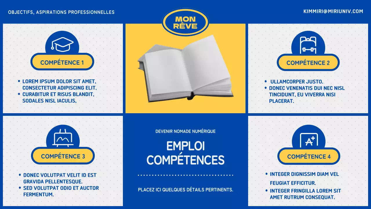 Plan de carrière bleu et jaune