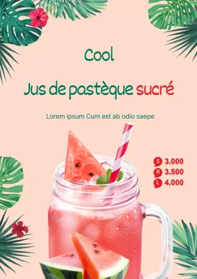 Promouvoir votre carte de boissons à base de jus de pastèque pour la saison estivale