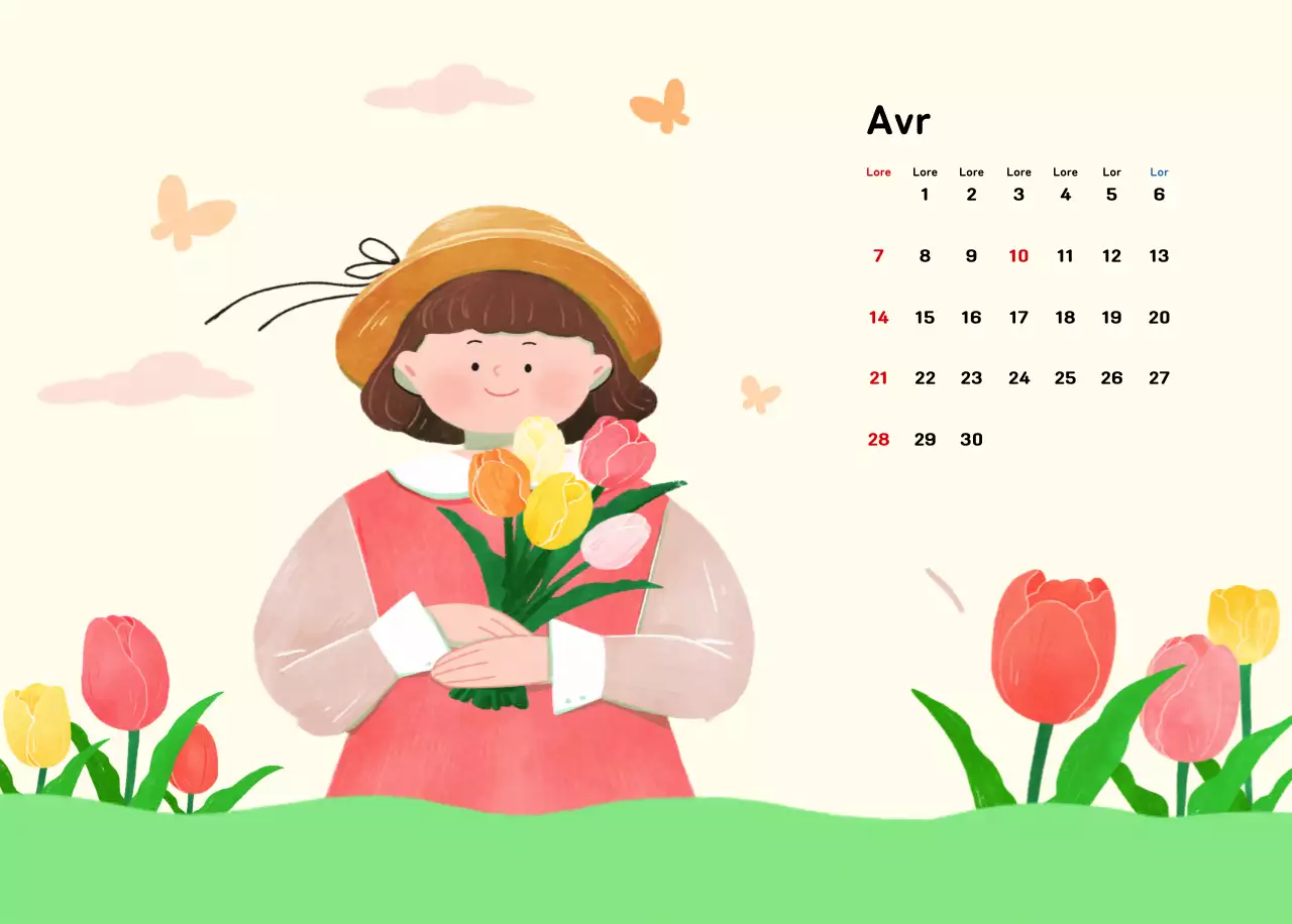 Un calendrier du Nouvel An chaleureux et illustré