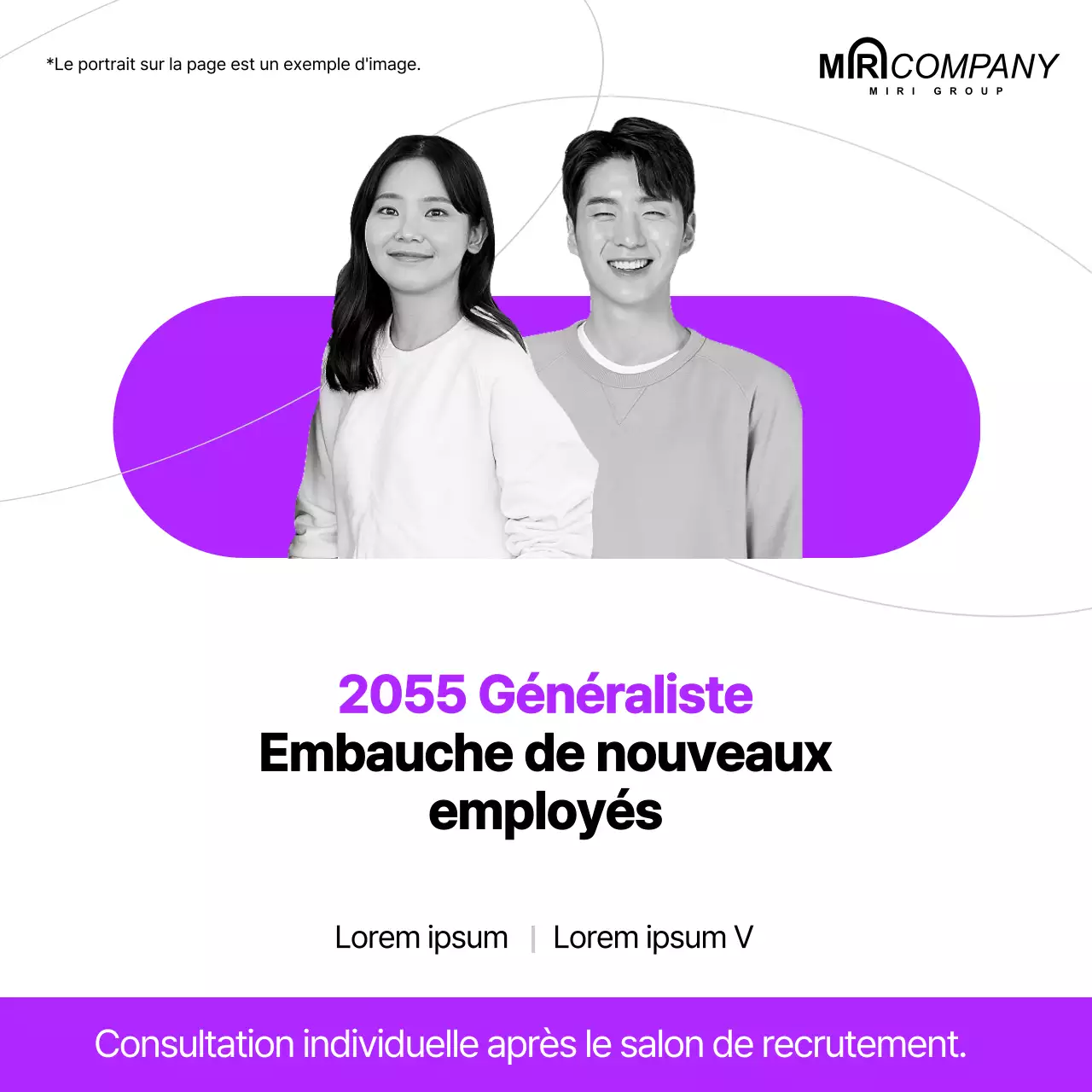 Un guide propre, violet et gris pour l'embauche de nouveaux employés