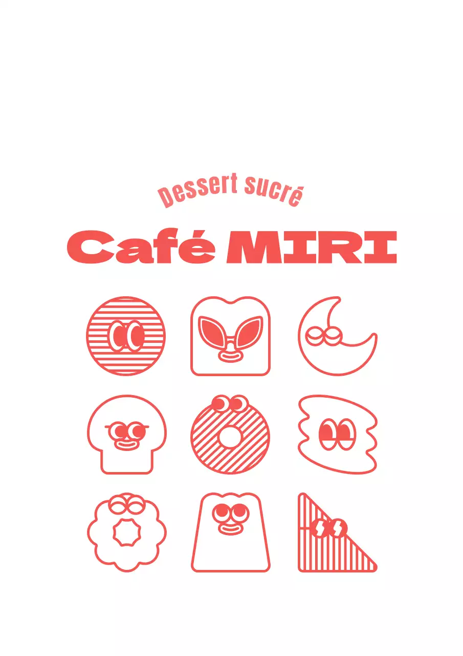 Illustration d'un dessert mignon et câlin dans un style rose et blanc pour les marchandises et les promotions des cafés.