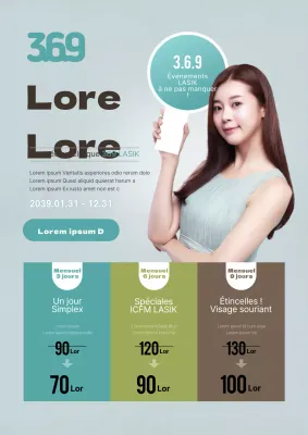 Faites la promotion de votre événement LASIK avec des soins ophtalmologiques propres gris et turquoise