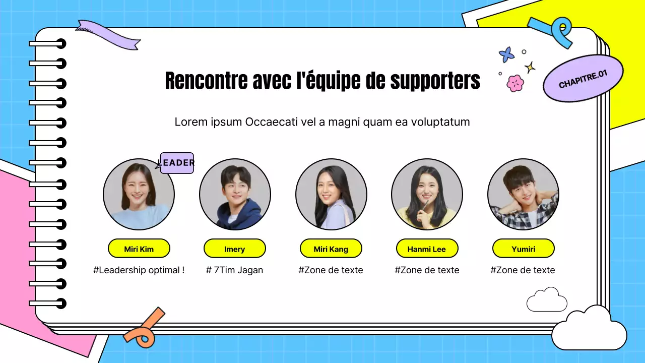 Présentation de témoignages de supporters sous la forme d'un billet kitsch en rose et bleu clair