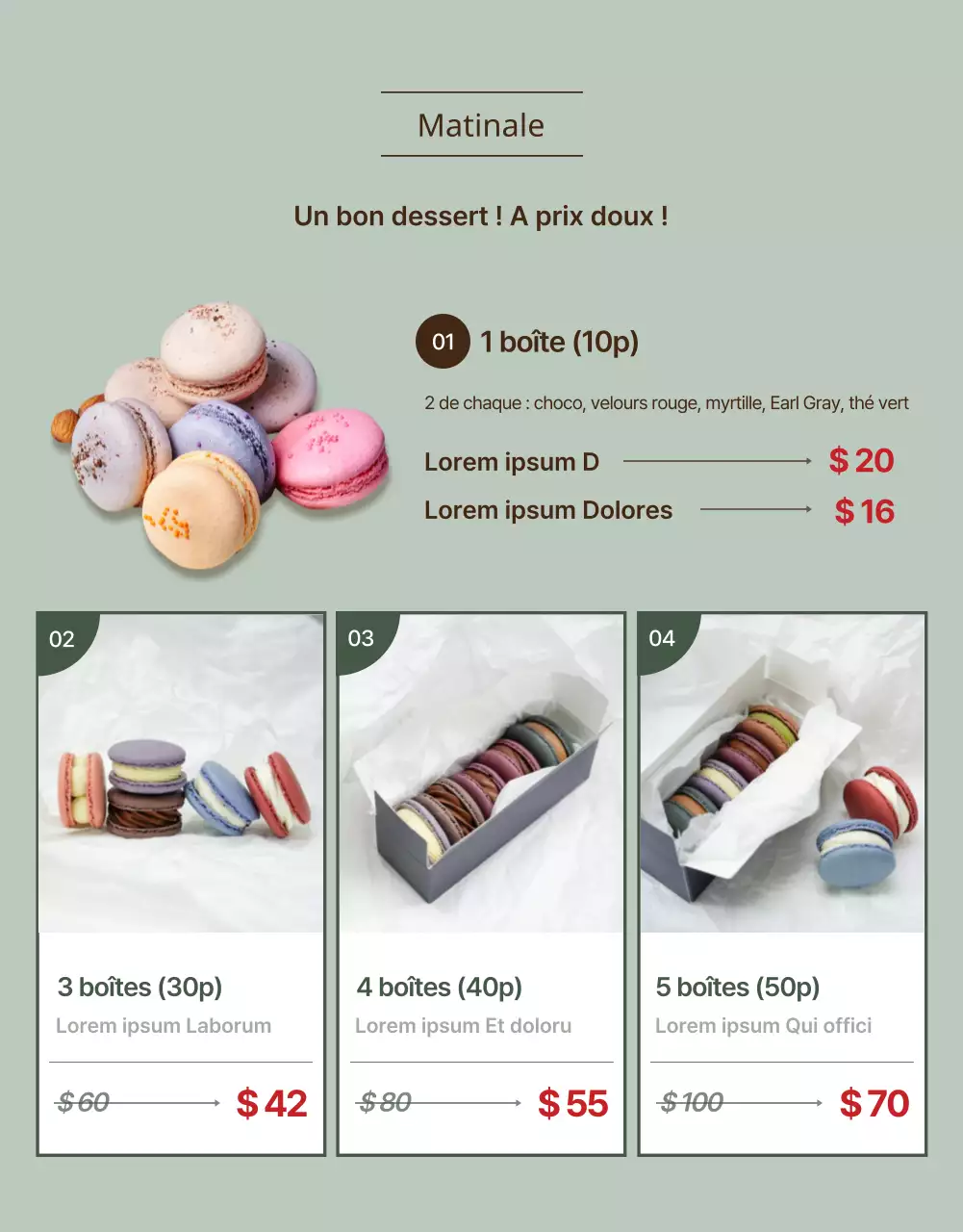 Présentation du financement des macarons végétaliens à la menthe et au rouge