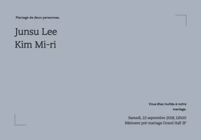 Enveloppe de carte postale de mariage avec cadre simple et texte relatif au mariage