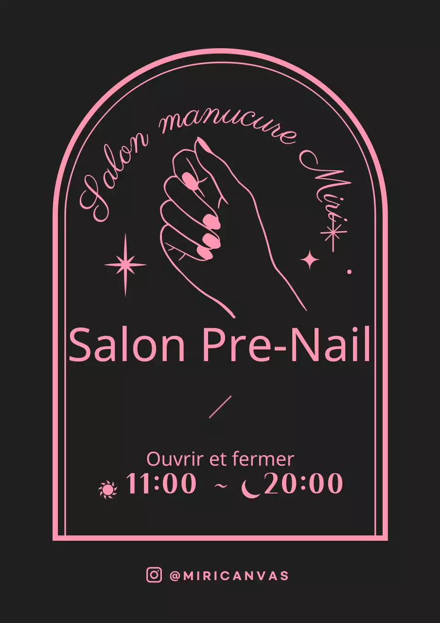 Cadre sentimental noir et rose pour les informations du salon