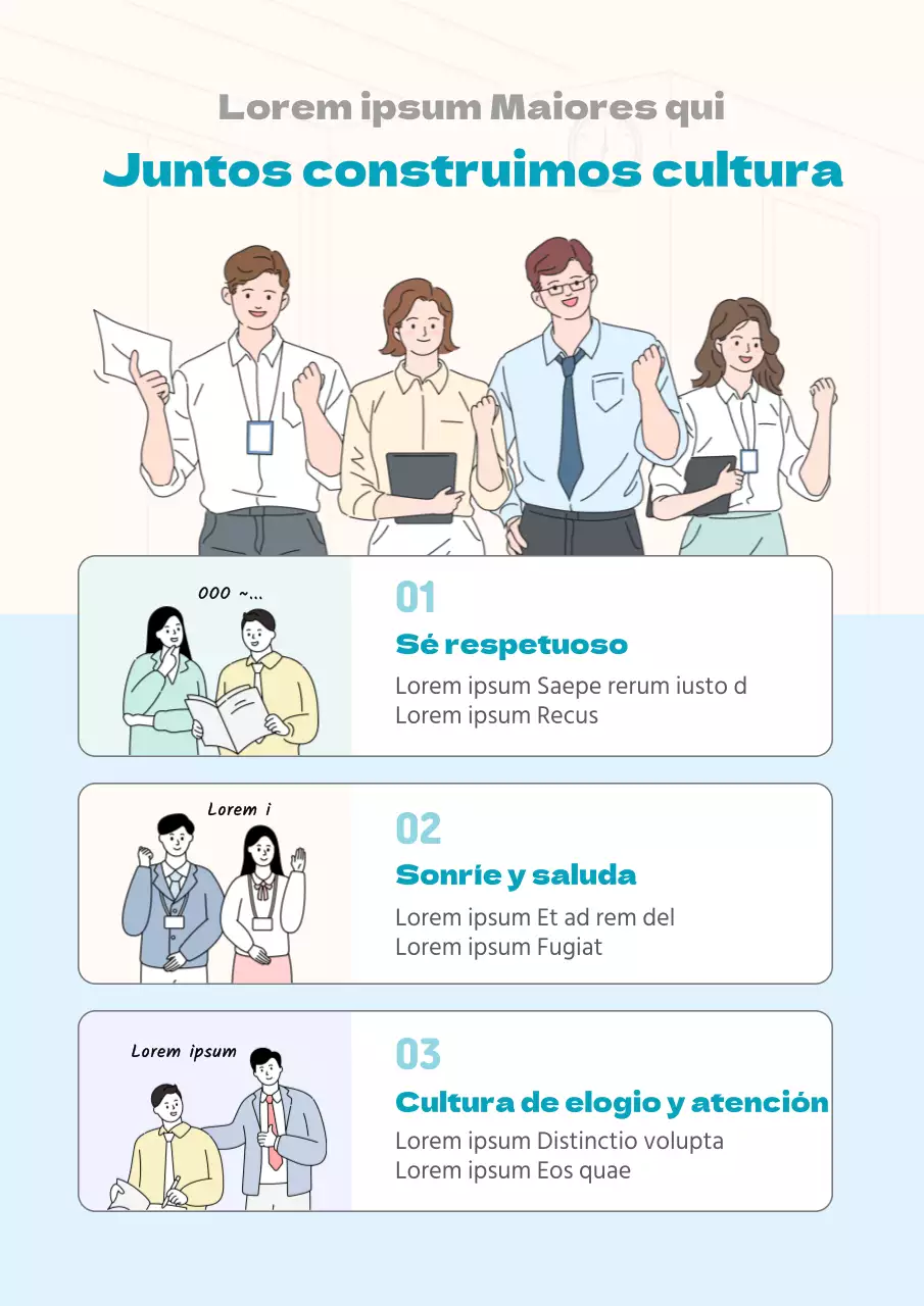 Cartel ilustrado de la campaña de respeto mutuo Campaña de cultura organizativa