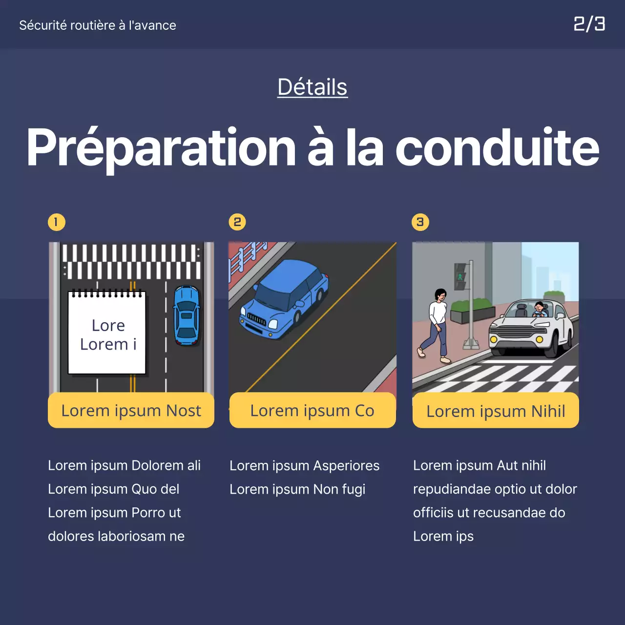 Faites la promotion de votre école de conduite avec cette jolie bannière jaune et marine du Code de la route.