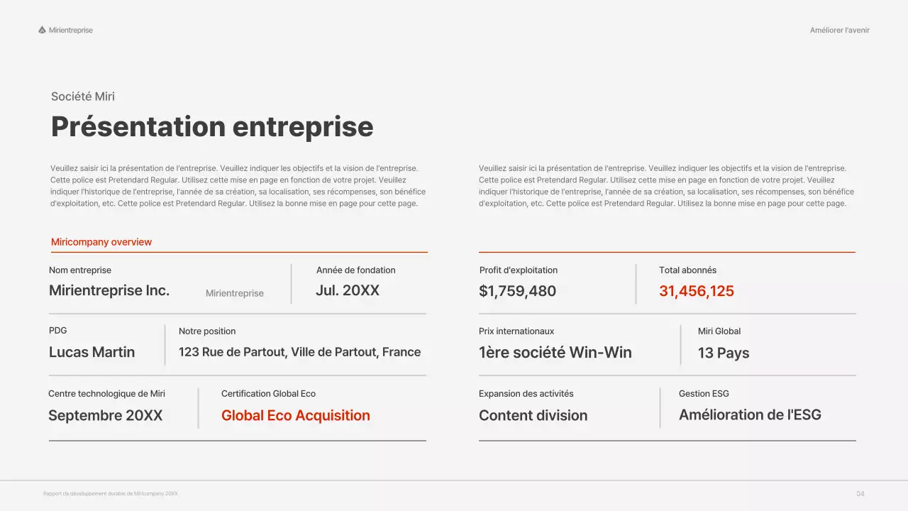 Rapport ESG de l'entreprise avec un concept rouge et coloré