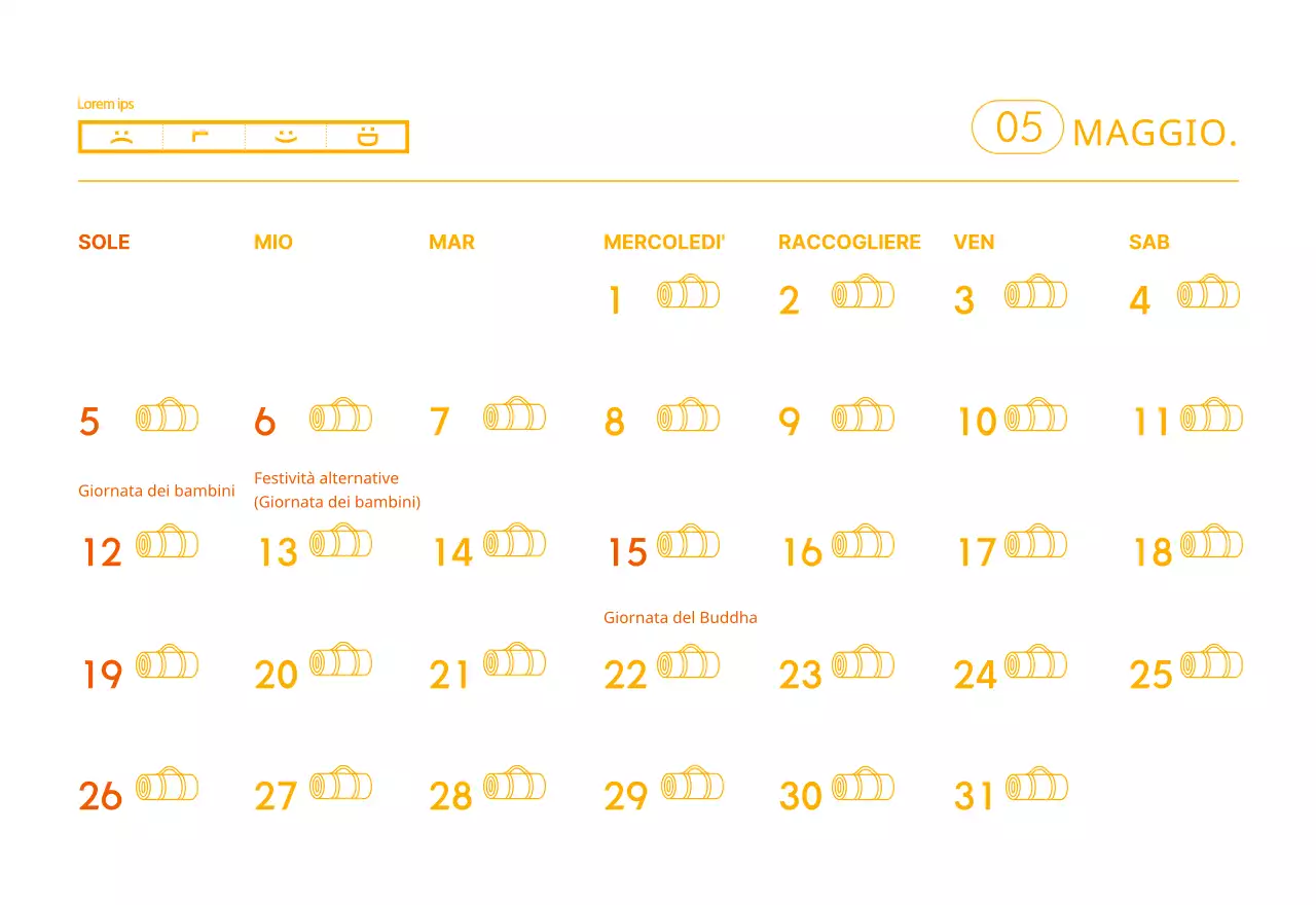 Calendari arancioni da regalare per promuovere il vostro studio di yoga