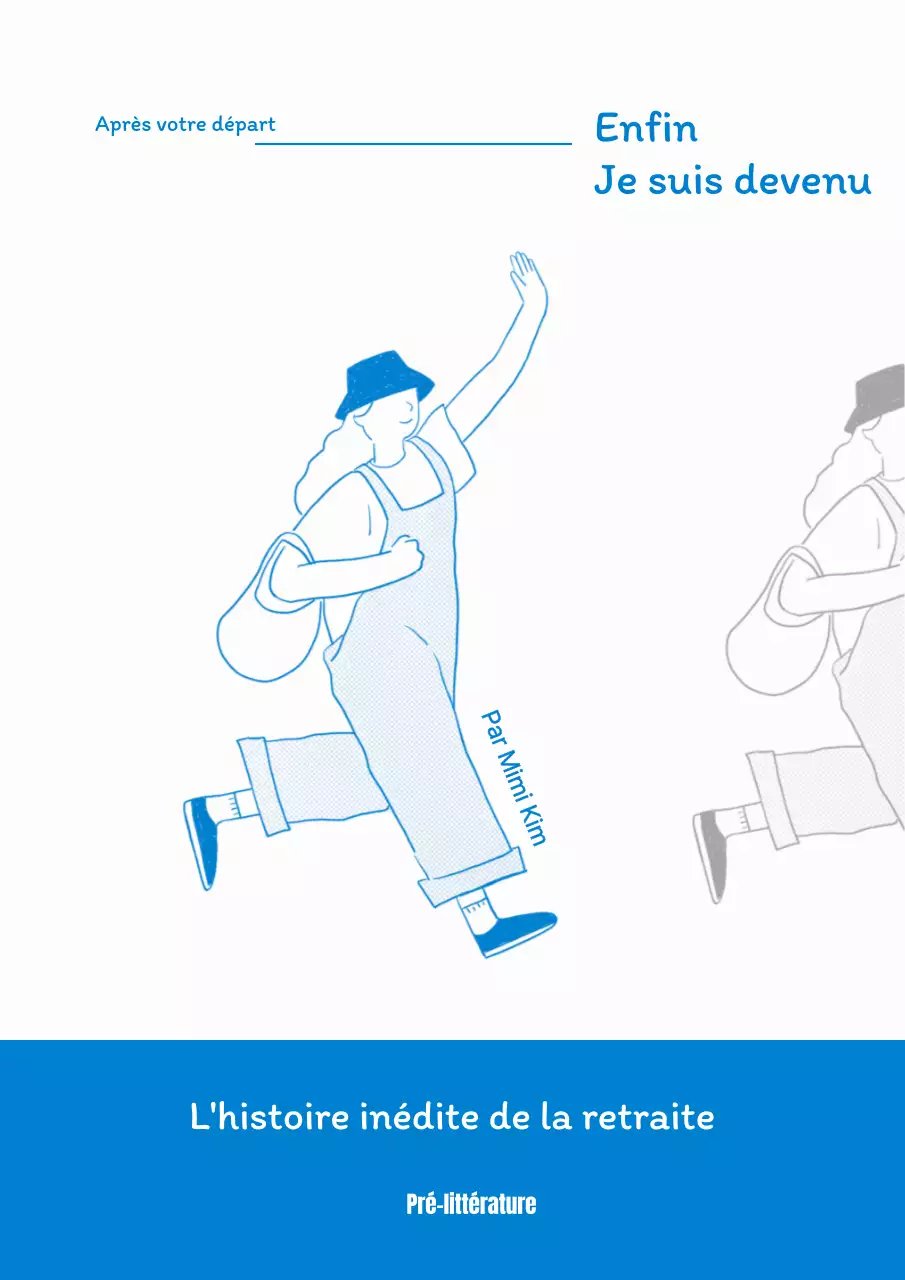 Thème bleu ciel, illustration d'une femme en train de marcher, essai conceptuel