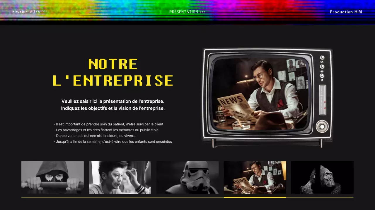 Proposition de vidéo pour un concept de diffusion rétro coloré