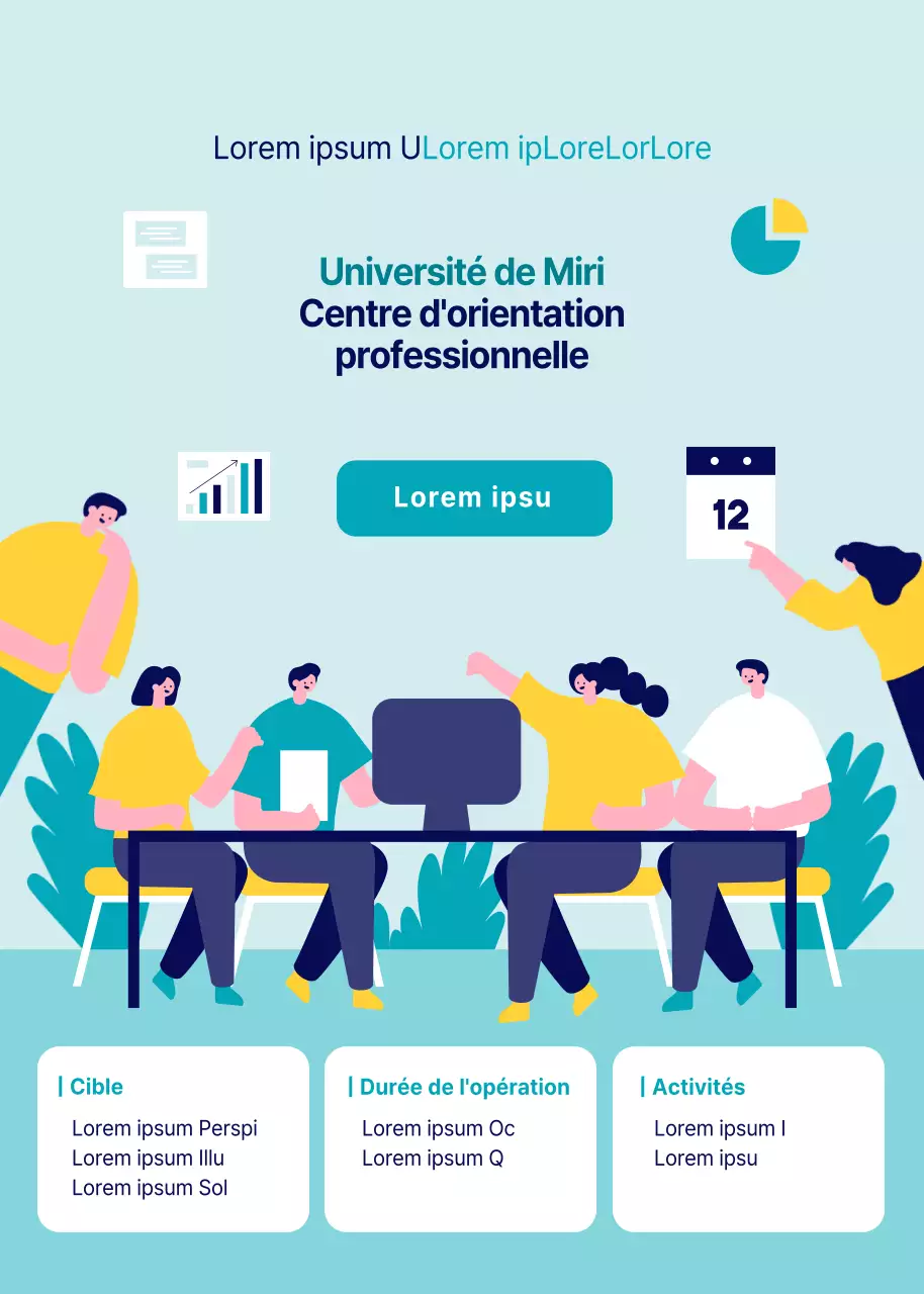 Un guide des carrières universitaires minimaliste et bleu clair