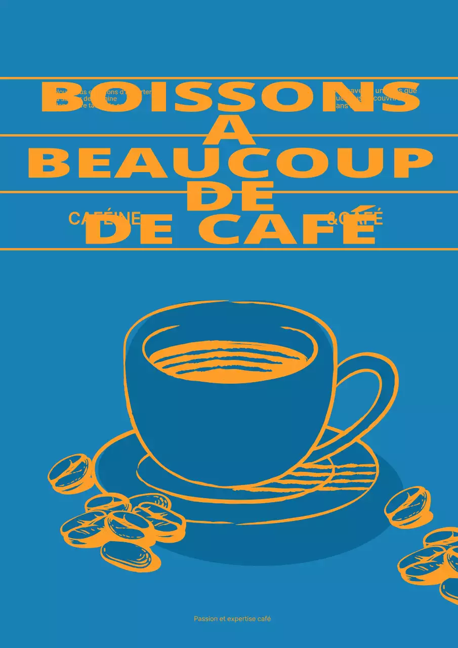 Affiche de la devanture d'un café bleu et jaune