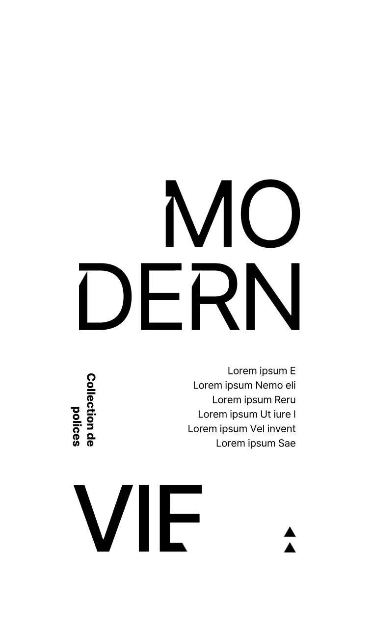 Typographie épurée en blanc et noir modernes