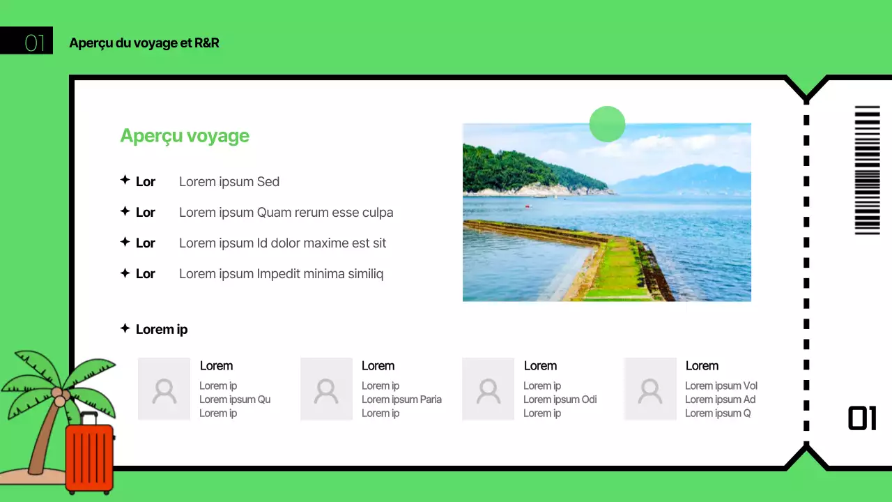 Thème de voyage vert et bleu