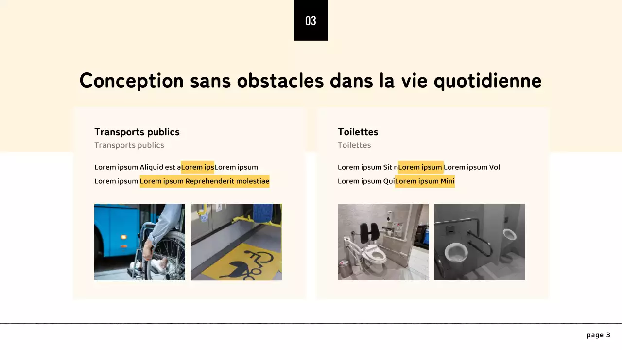 Présentation d'un design minimaliste et sans obstacle de couleur jaune