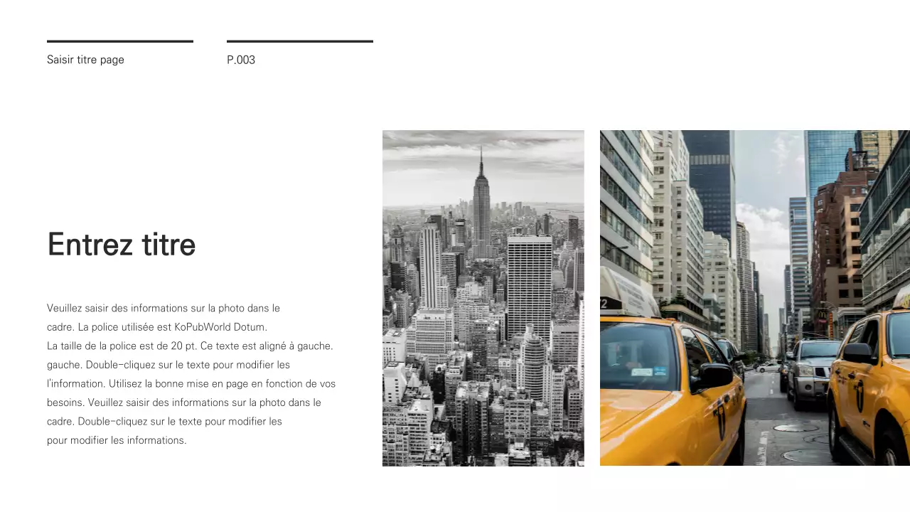 Une présentation chic