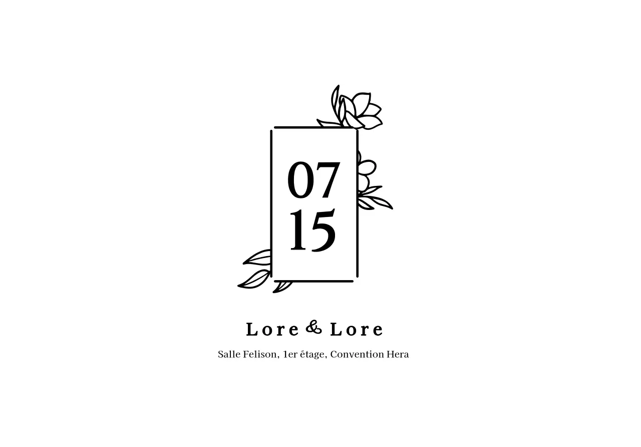 Enveloppe pour carte postale d'invitation au mariage avec texte noir et cadre fleuri carré