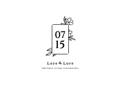 Enveloppe pour carte postale d'invitation au mariage avec texte noir et cadre fleuri carré