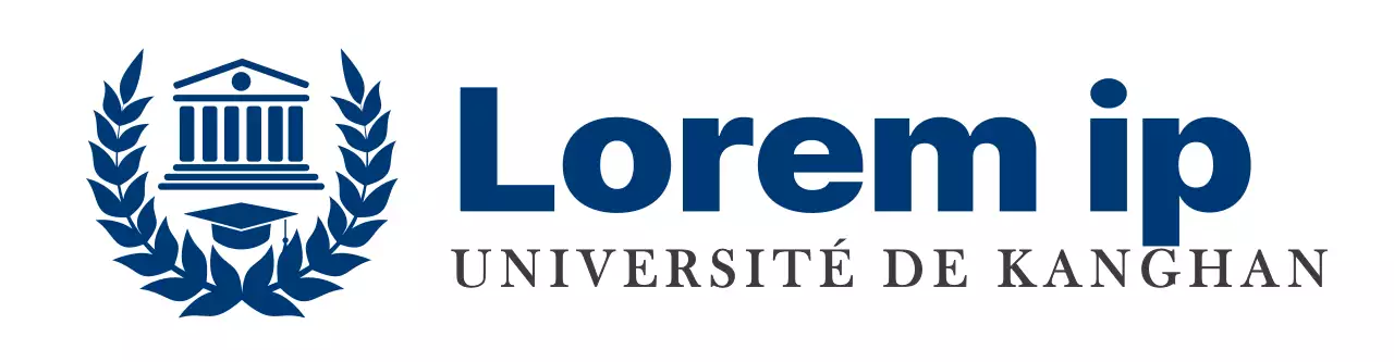 Logo de l'université avec le symbole de l'éducation en bleu marine