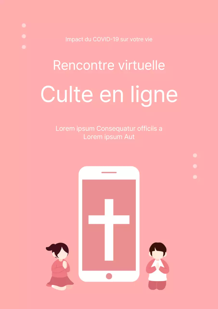 Affiche mignonne de couleur corail pour un service en personne