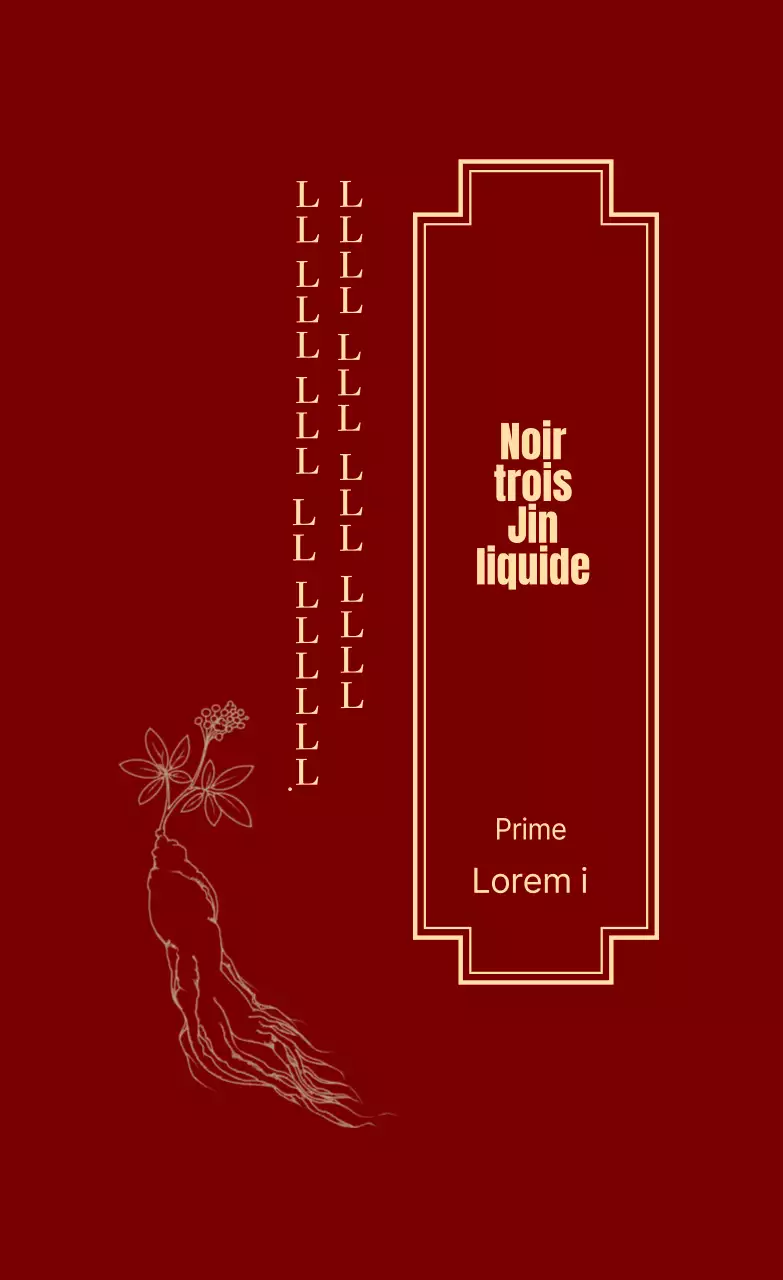 Étiquette illustrée rouge et jaune du set cadeau de ginseng