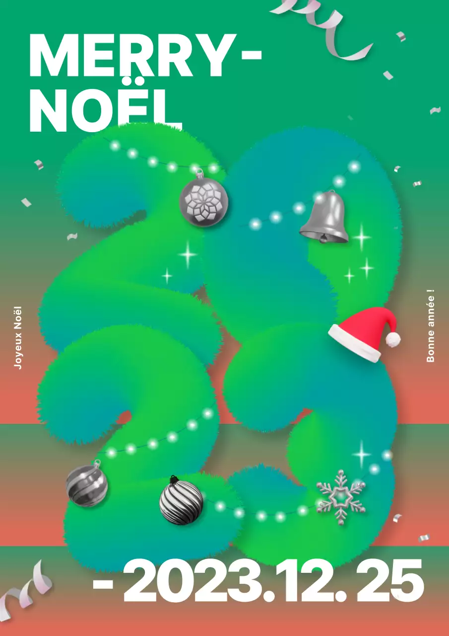 Vert Rouge Tendance Noël Artwork Poster