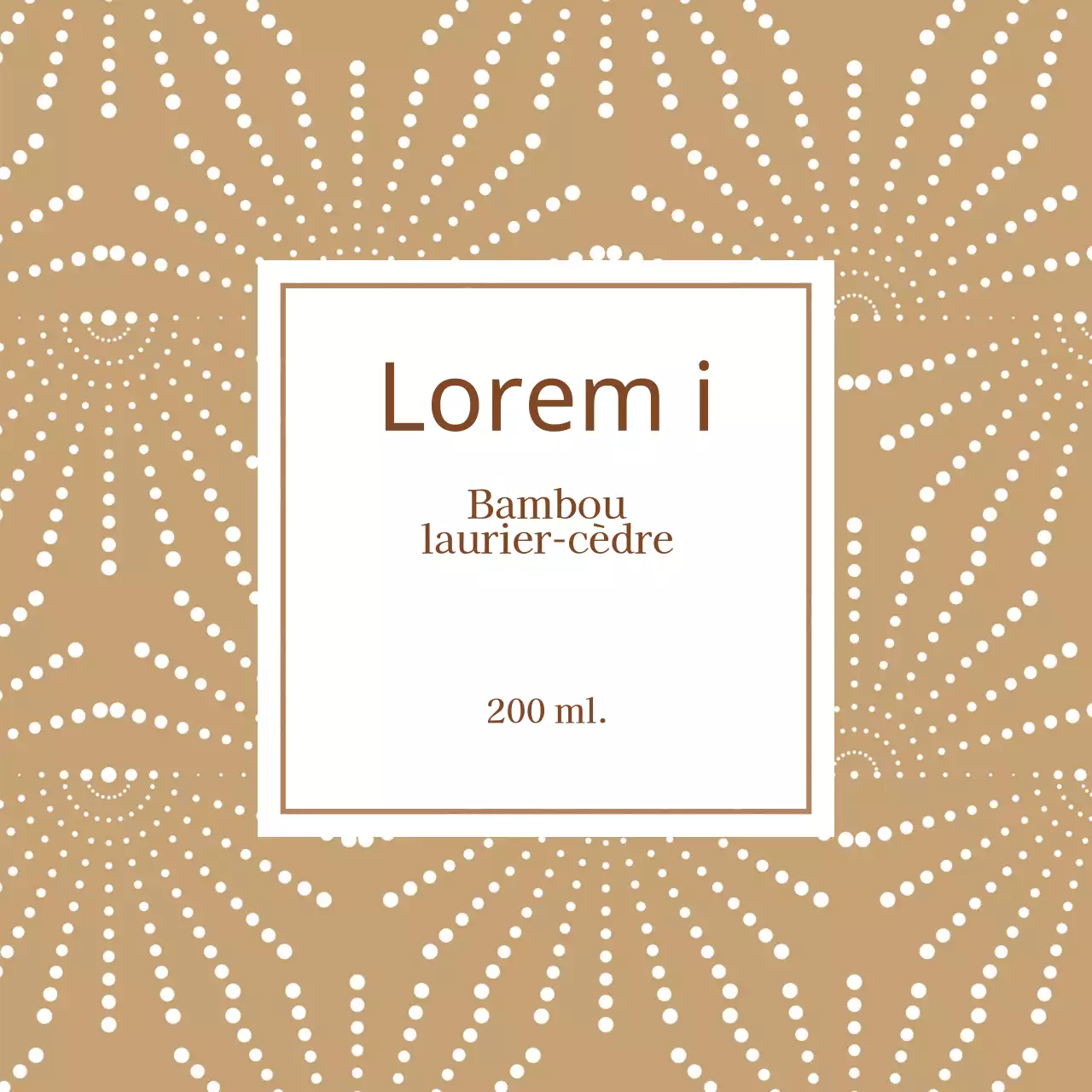 Etiquette de diffuseur à motif décoratif beige