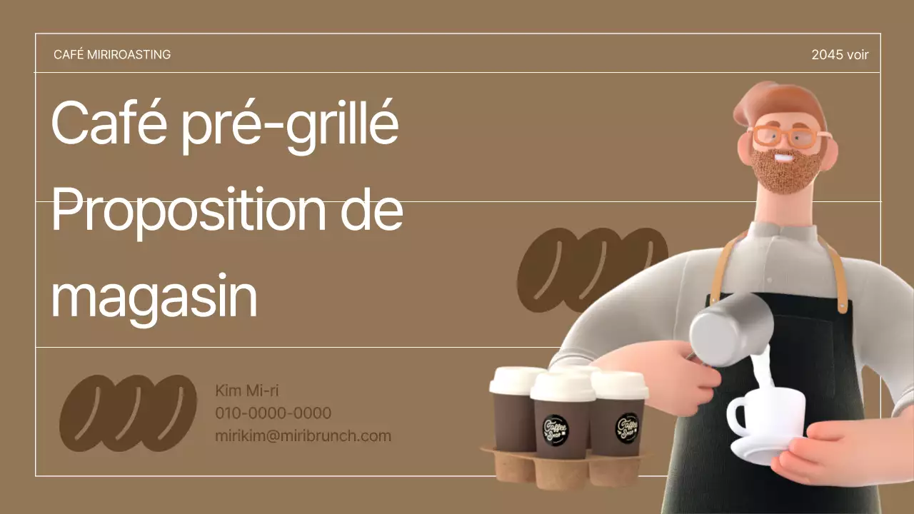 Marron Illustration 3D Concept rétro Proposition pour un café