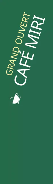 Ouverture d'un grand café sur fond vert