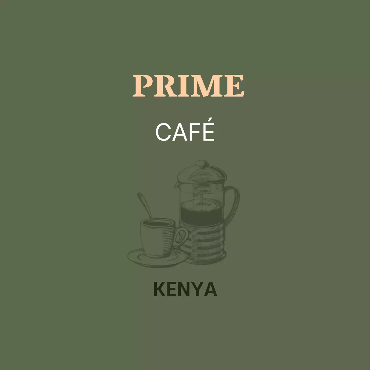 Illustration verte étiquette de café vintage