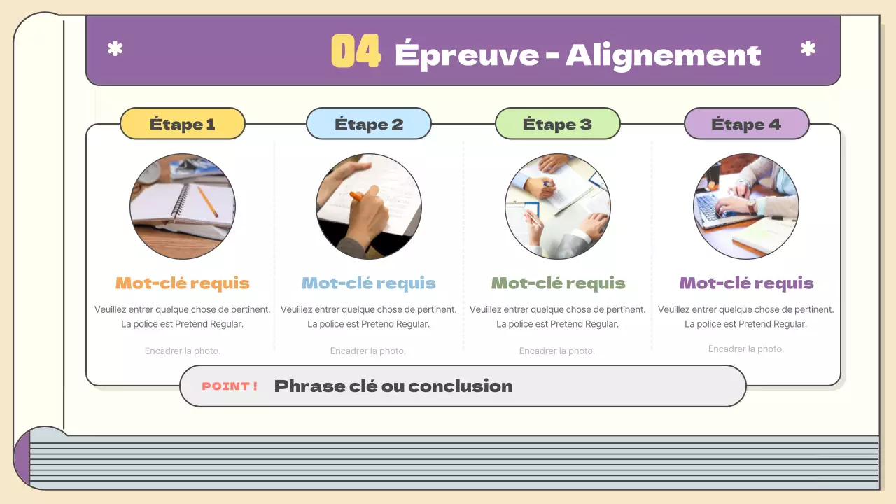Plan de publication kitsch en jaune et violet Matériel de cours
