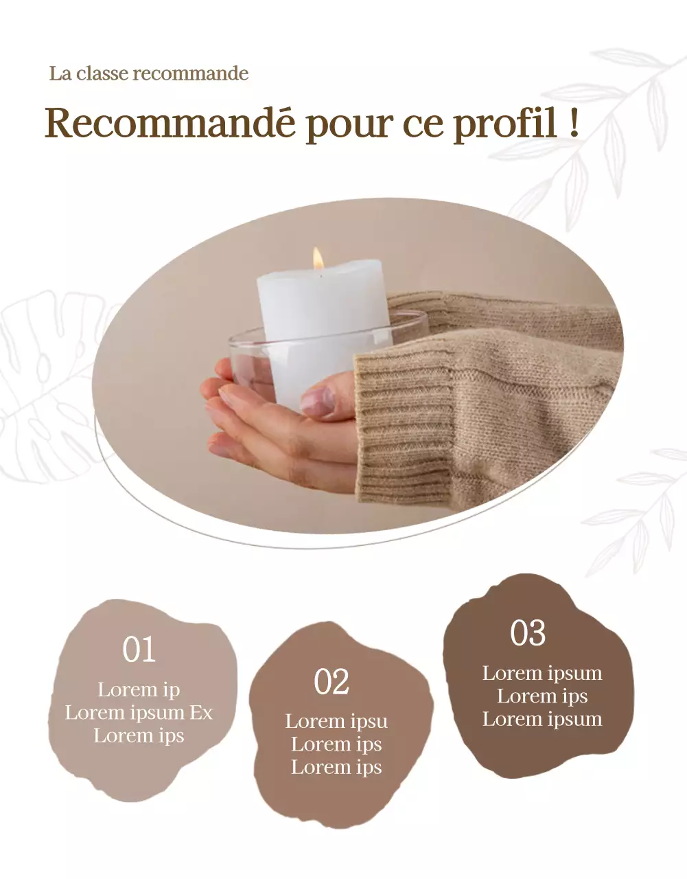 Bougies luxueuses en beige et marron pour promouvoir un cours en ligne