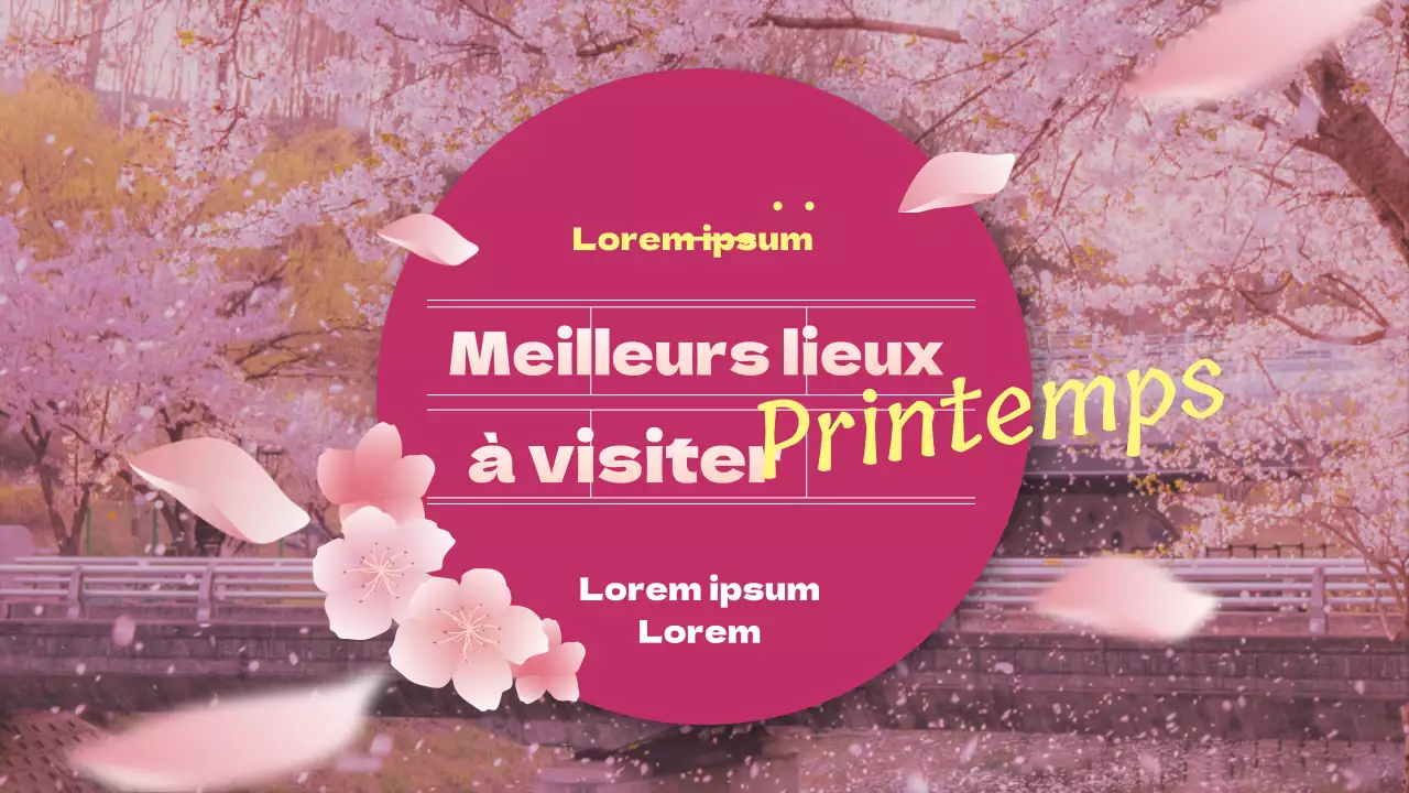 Destinations recommandées pour les voyages intérieurs avec des fleurs roses et une sensation de printemps