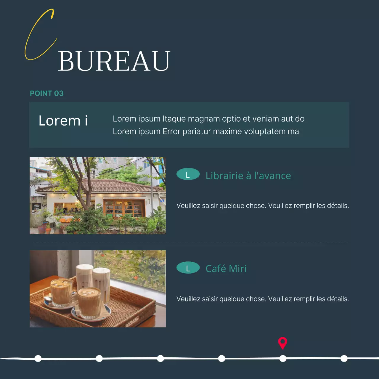 Guide de la librairie moderne en bleu marine