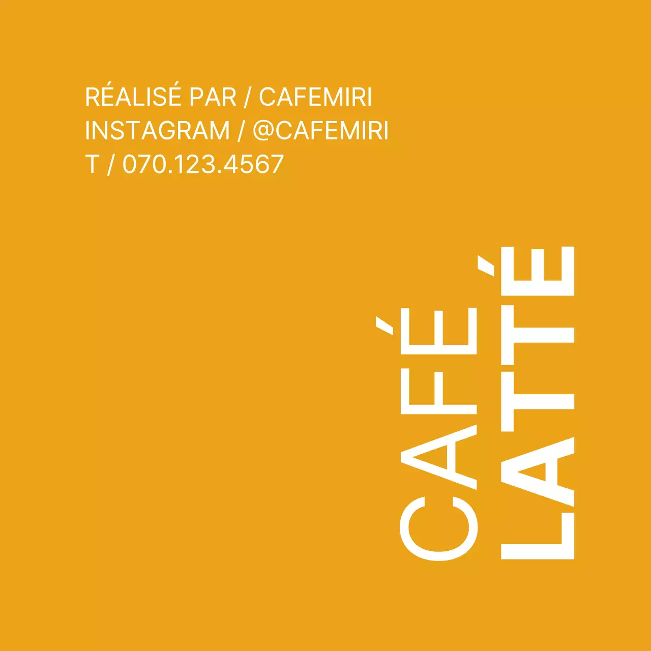 Texte simple jaune Café