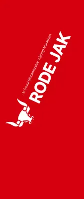 Rode en witte stijl voor marathoninformatie en promotie