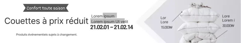 Mettre en valeur une photo grise Couette simple pour promouvoir une vente événementielle