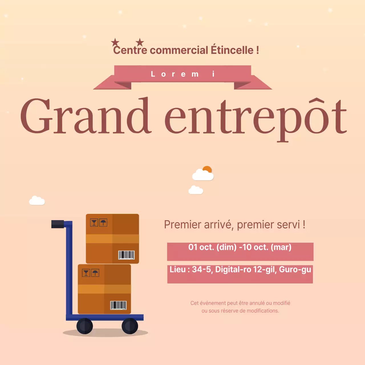 Entrepôt pour les événements de libération