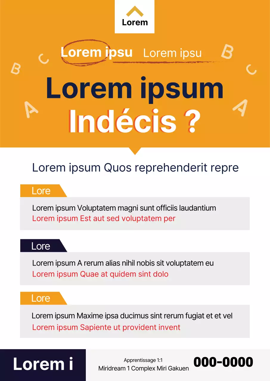 Annoncez votre école en lettres jaunes