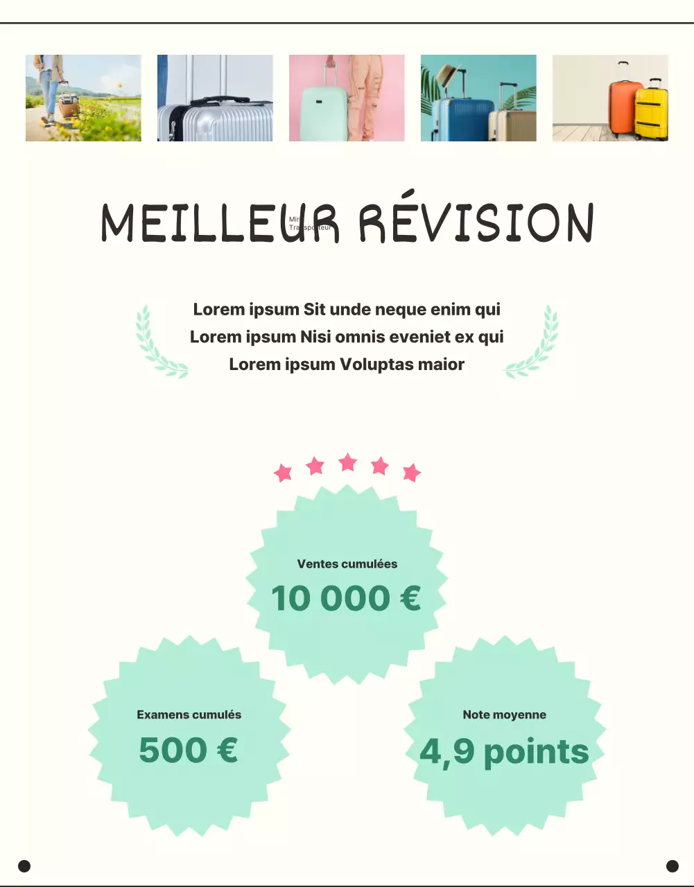 Promouvoir les bagages de vacances avec des lignes simples et mentholées