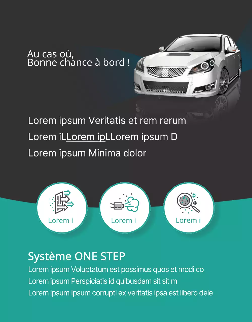 Location de voitures avec un concept de brochure luxueuse de couleur bleue