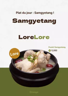 Présentation de la carte des ramen en couleur olive